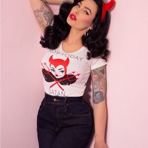 Vixen tee with Red Devil Graphic